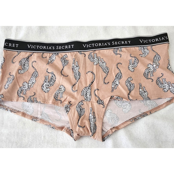 3 Victoria's Secret Logo Cotton (2) Shortie & (1) Boyshort/Boxer XL Brown NWT - Picture 13 of 16